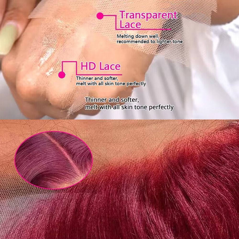 Hd Lace Frontal Wig Human Hair Pre Plucked - HD Dantel Ön Kısmı Olan, Düz,