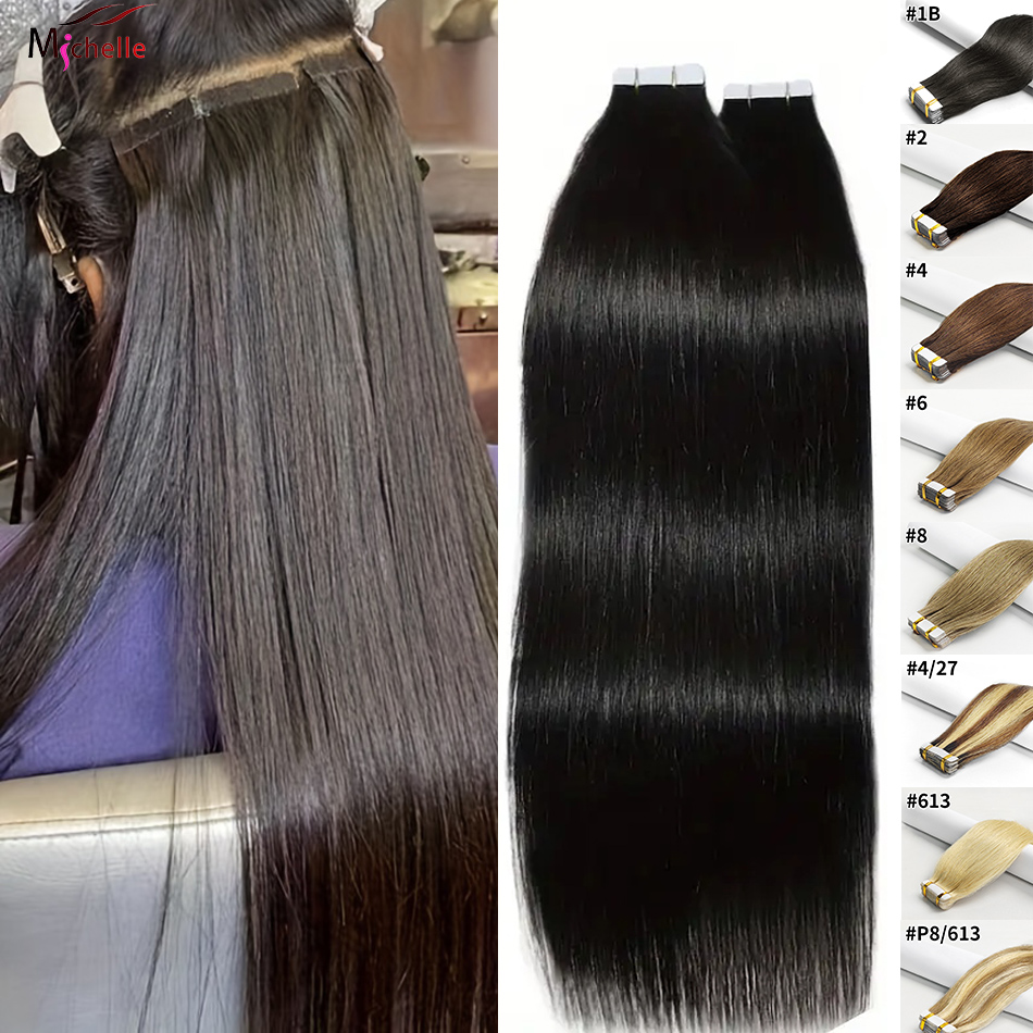 Bantlı Saç Uzantıları Düz ​​İn - Invisible Tape In Extensions Real Hair incelemesi ve fiyatı